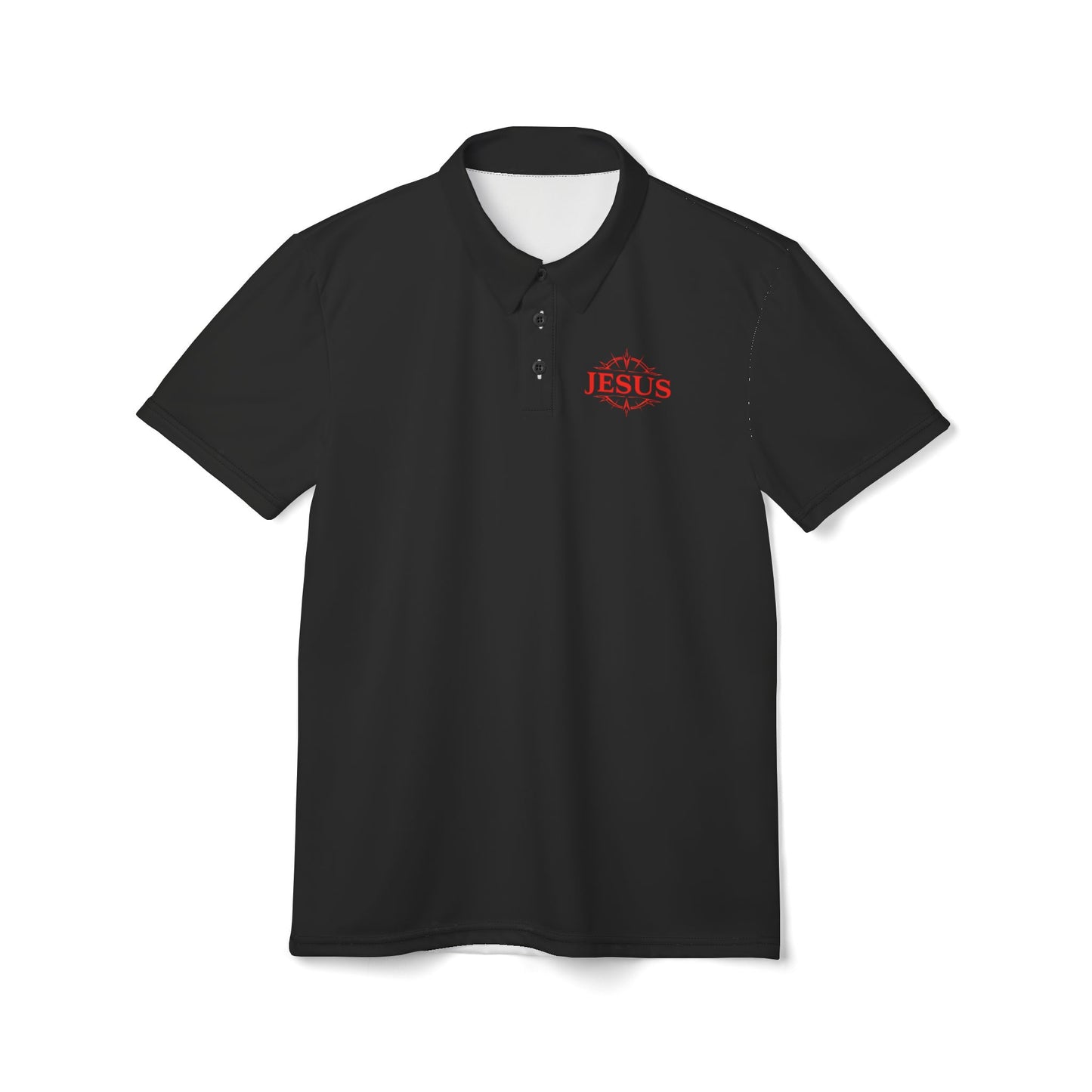 JESUS Black Polo Shirt