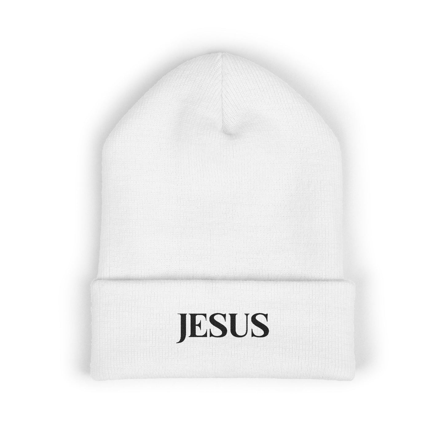 JESUS Classic Embroidered Cuffed Beanie