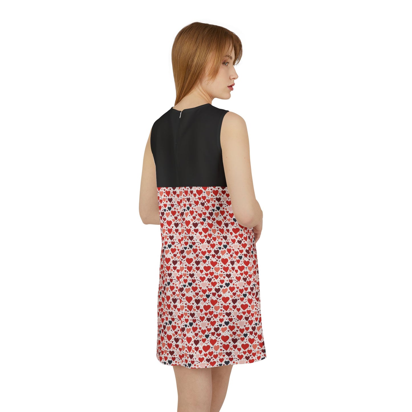 Red & Black Sleeveless Dress