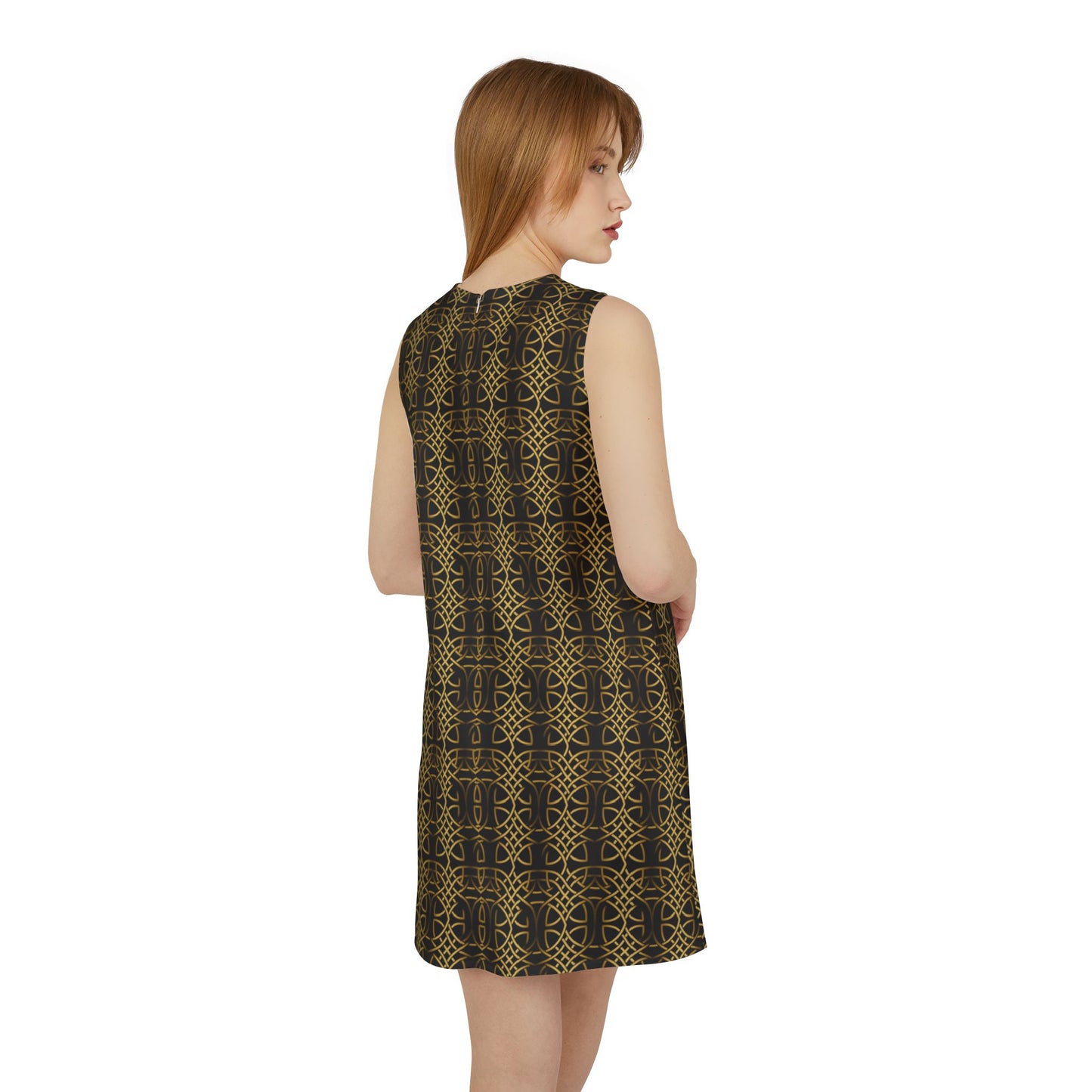 Gold & Black Sleeveless Dress