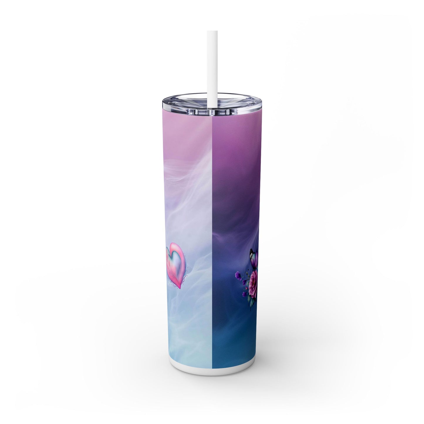 Mom I Love You Skinny Tumbler with Straw
