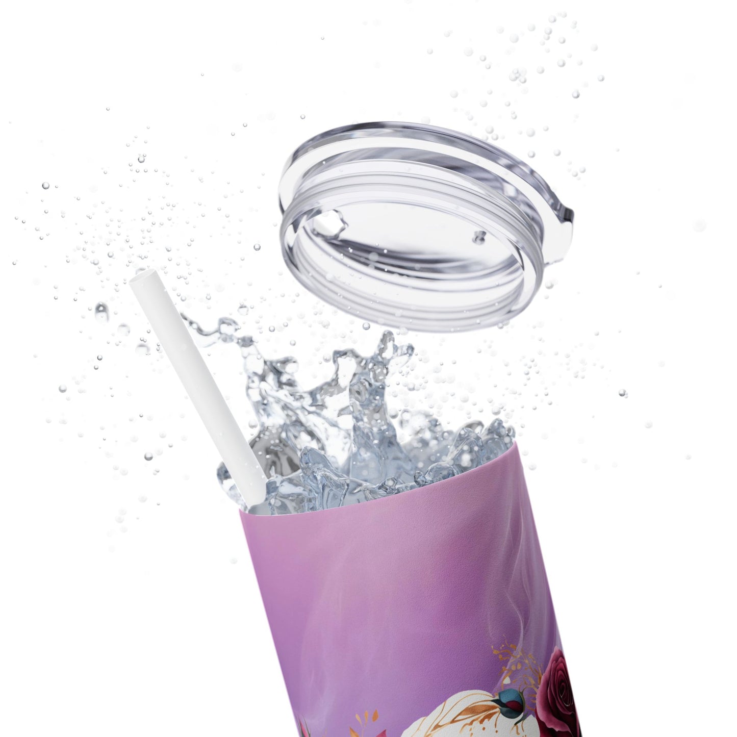 Mom I Love You Skinny Tumbler with Straw
