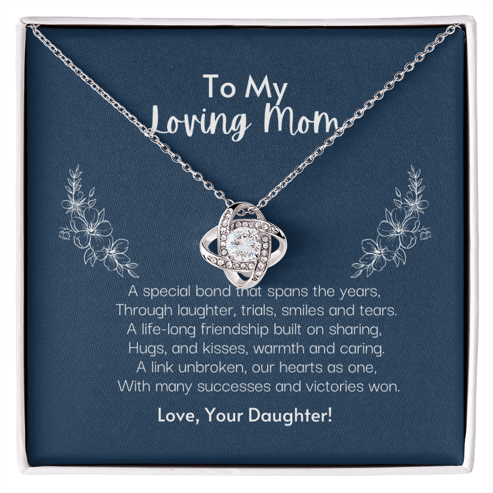 To My Loving Mom: A Special Bond Love Knot Necklace