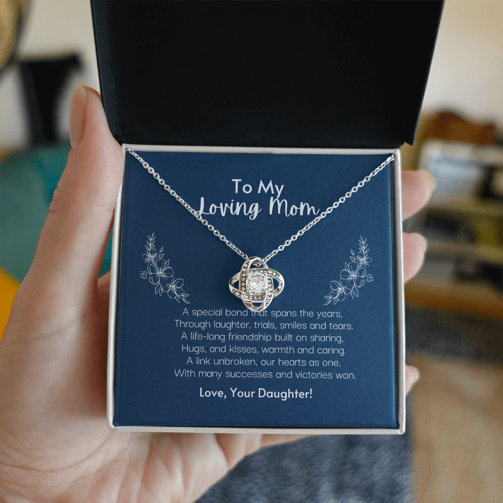 To My Loving Mom: A Special Bond Love Knot Necklace