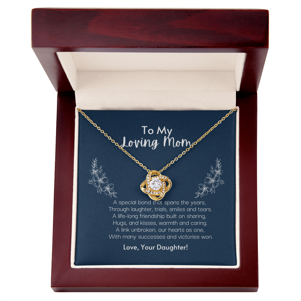 To My Loving Mom: A Special Bond Love Knot Necklace
