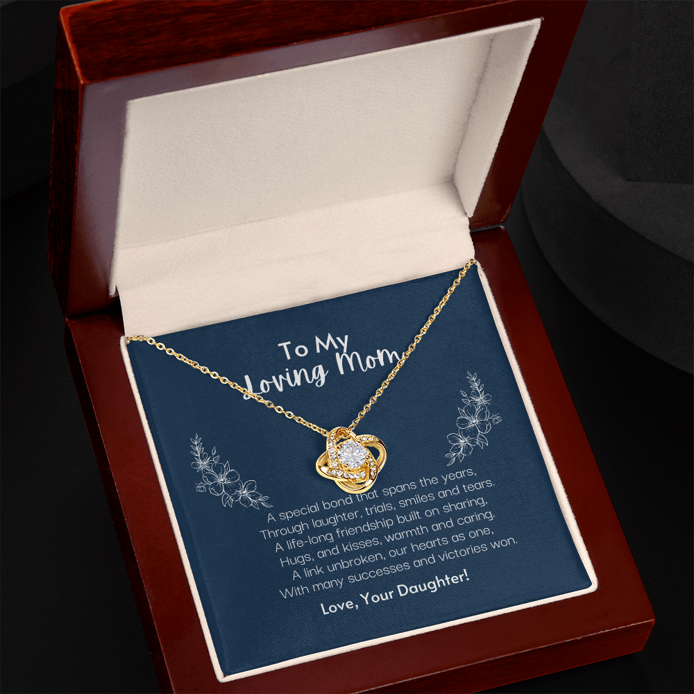 To My Loving Mom: A Special Bond Love Knot Necklace