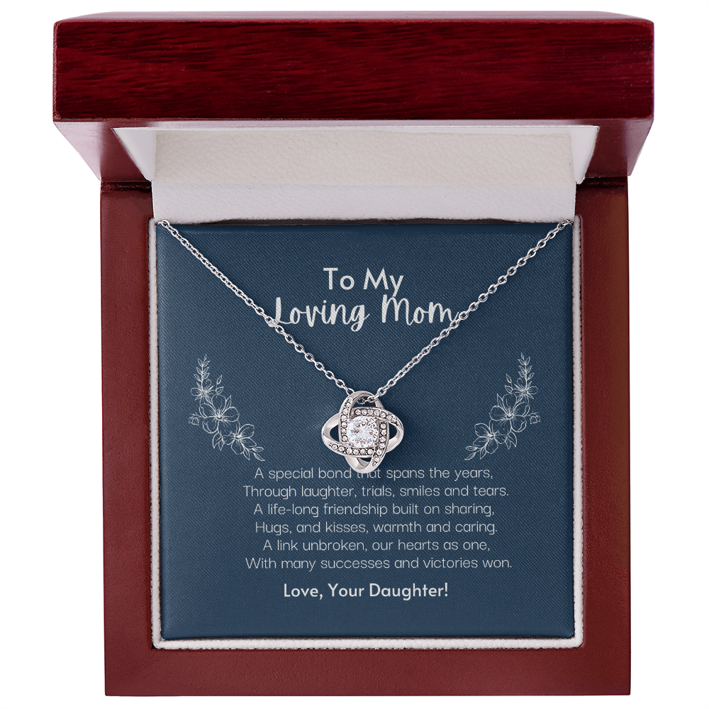 To My Loving Mom: A Special Bond Love Knot Necklace