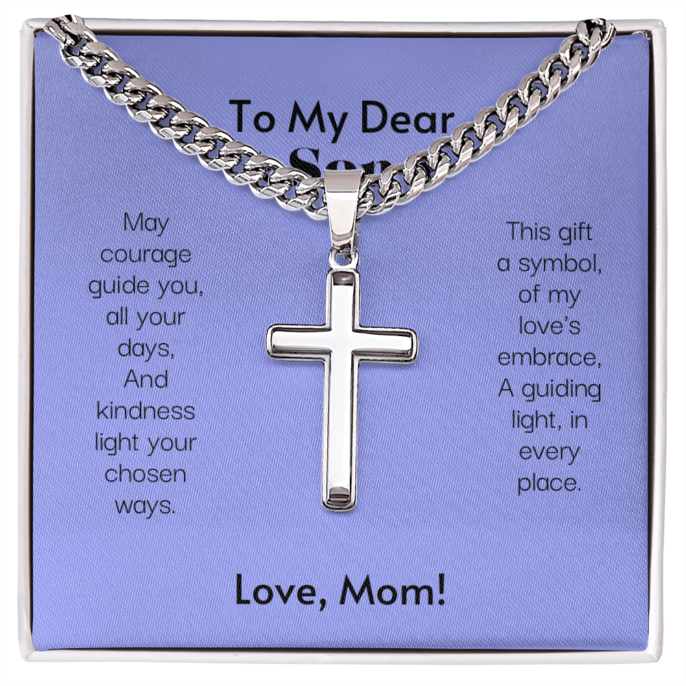 To My Dear Son Cross Necklace