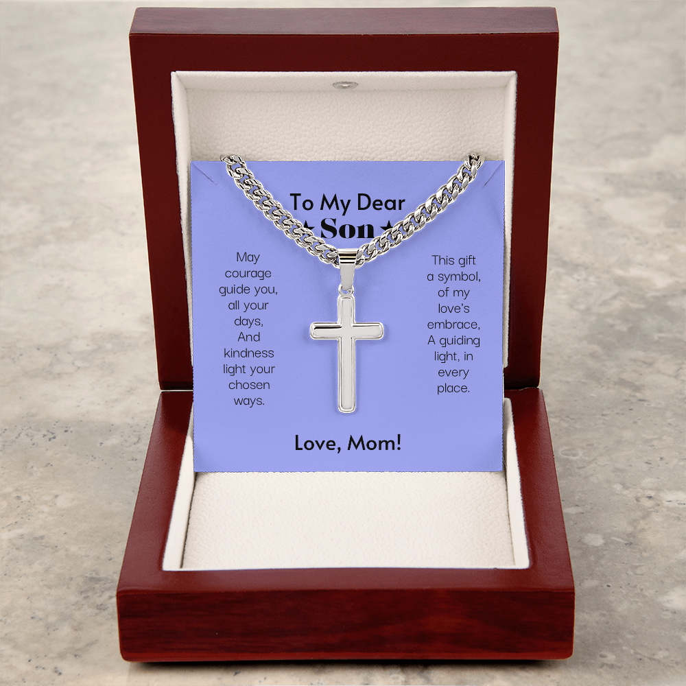 To My Dear Son Cross Necklace