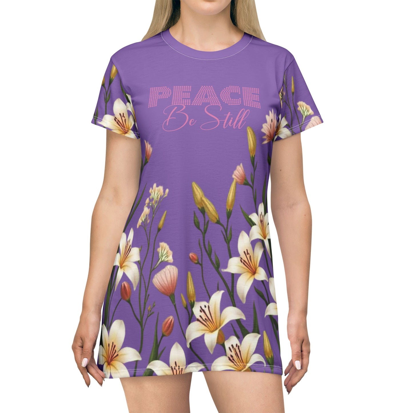 Peace Be Still Floral T-Shirt Dress
