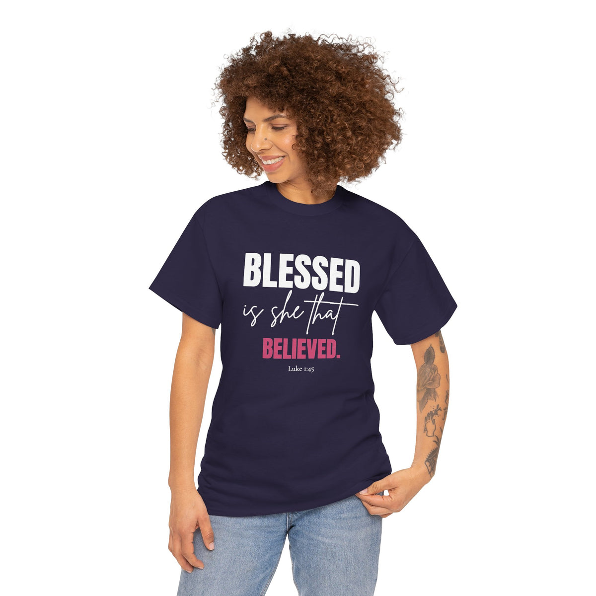 Blessed Is She That Believed Cotton Tee