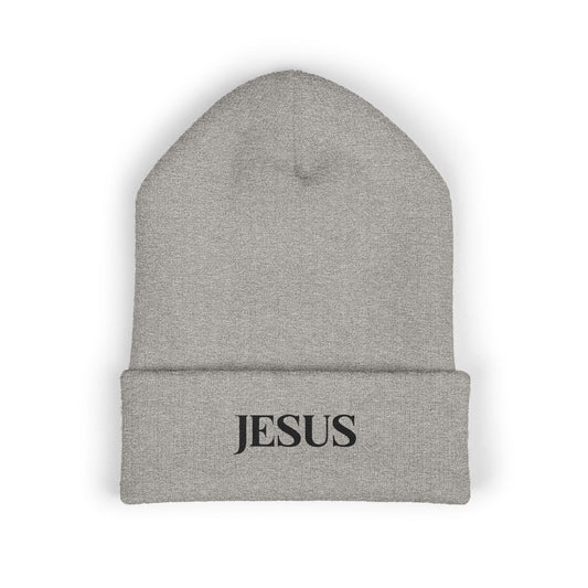 JESUS Classic Embroidered Cuffed Beanie