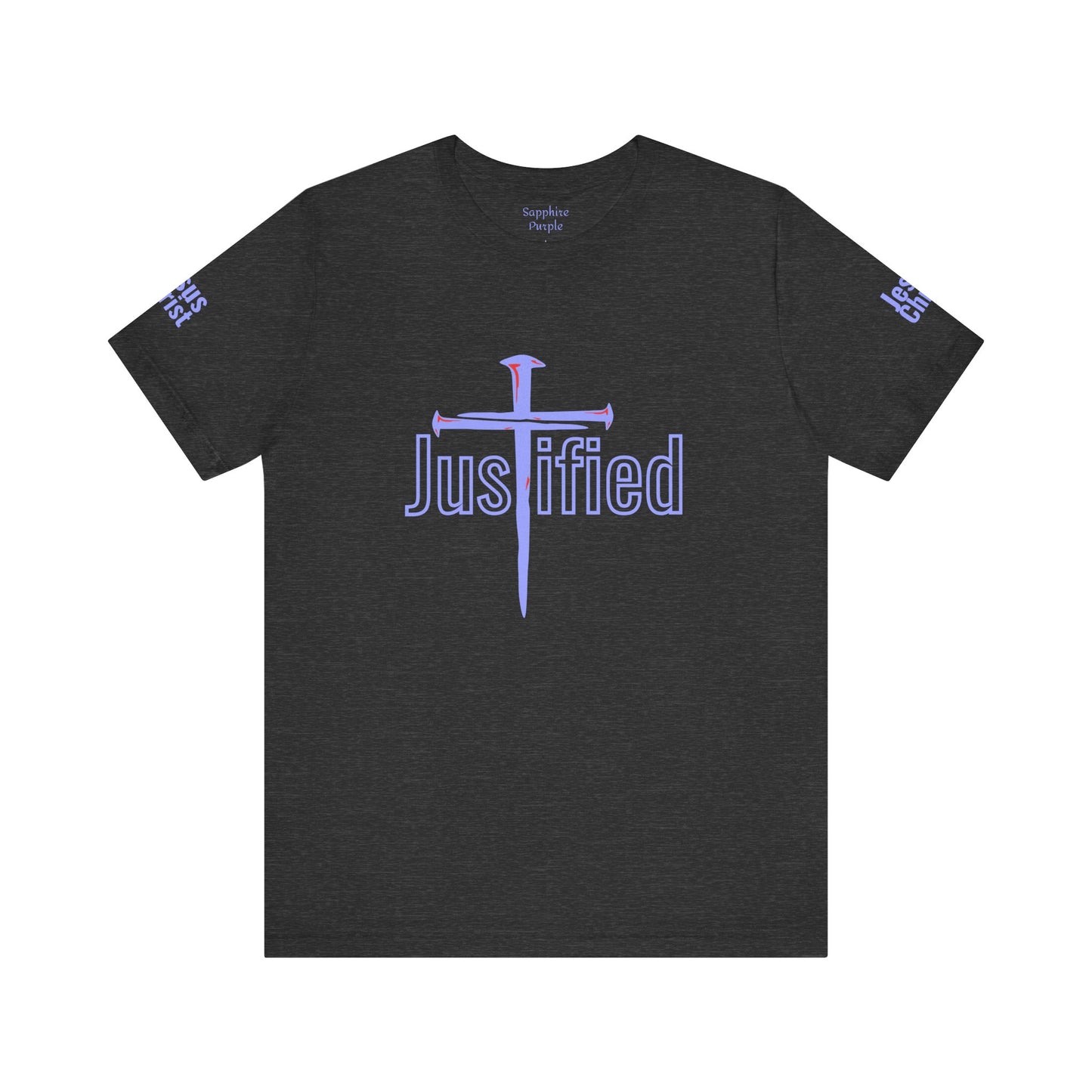 Justified Cross Jersey Tee - Bold Graphic Shirt for Faith and Style