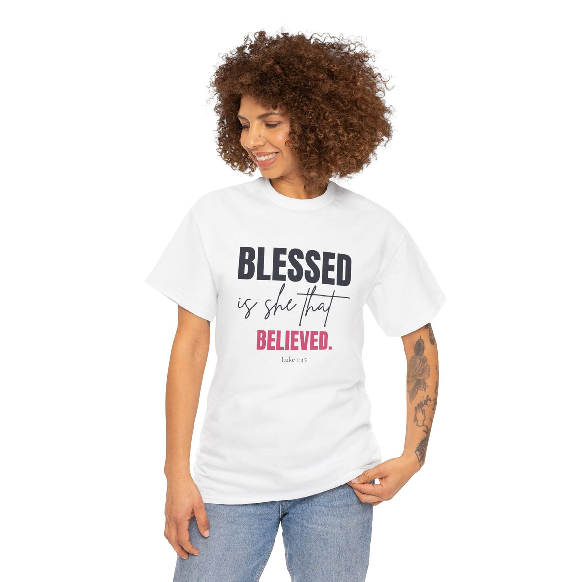 Blessed Is She That Believed Cotton Tee